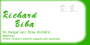 richard biba business card